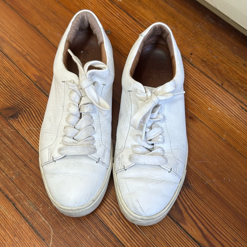 Frye Ivy White Leather Sneakers